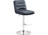 Sgabello Da Bar Con Velluto - Sgabello Elegante - Elevato Comfort Di Seduta E Altezza Regolabile. Colore: Grigio Scuro. Colore Della Base: Cromo