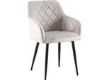 Comoda Sedia Da Pranzo In Velluto - Sedia Elegante, Comfort Duraturo - Struttura Robusta | Colore: Grigio | Materiale Del Telaio: Metallo Nero Opaco