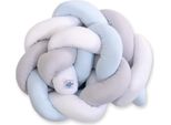 Paracolpi Per Lettino A Treccia, Paracolpi Per Chignon, Protezione Sicura - 100 % Cotone, Bianco Grigio Blu
