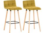 Set Di 2 Sgabelli Da Bar - Sgabello Da Bar In Velluto - Comfort Ottimale | Colore: Giallo