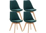 Set Di 4 Sedie Da Pranzo - Sedie Da Cucina - Comode E Facili Da Pulire | Colore: Verde | Materiale: Morbido