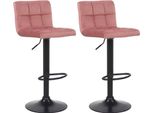 Set Di 2 Sgabelli Da Bar - Sgabelli Da Cucina - Altezza Regolabile E Design Moderno | Colore: Rosa