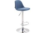 Sgabello Da Bar - Sgabello Alto, Regolabile In Altezza, Design Elegante | Colore Del Rivestimento: Cromo | Colore: Blu