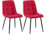 Set Di 2 Sedie Da Pranzo - Sedie Da Cucina - Design A Bassa Manutenzione | Colore: Rosso | Materiale: Morbido
