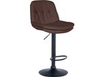 Sgabello Da Bar Con Rivestimento In Tessuto - Sgabello Alto - Comfort Regolabile E Girevole | Colore: Marrone | Materiale Del Telaio: Metallo Nero Opaco