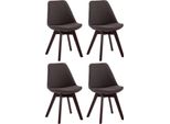 Set Di 4 Sedie Per Visitatori - Sedie Per Sala Da Pranzo - Posizione Di Seduta Confortevole | Colore: Grigio Scuro, Colore Base: Noce