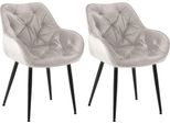 Set Di 2 Sedie Da Pranzo In Velluto - Set Di Sedie - Design Moderno E Comfort | Colore: Grigio