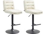Set Di 2 Sgabelli Da Bar - Sgabello Da Panca - Elevato Comfort Di Seduta | Colore: Crema | Colore Base: Nero