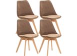 Set Di 4 Sedie Da Pranzo - Sedie Da Cucina - Comode E Facili Da Pulire | Colore: Marrone | Materiale: Morbido