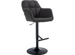 Sgabello Da Bar In Tessuto - Sgabello - Regolabile In Altezza, Girevole A 360° | Colore: Nero | Materiale Del Telaio: Metallo Nero Opaco