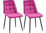 Set Di 2 Sedie Da Pranzo - Sedie In Velluto - Elevato Comfort Di Seduta | Colore: Viola | Materiale: Morbido