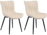 Set Di 2 Sedie - Sedie Da Pranzo - Comodo Schienale, Facile Da Pulire - Colore Amichevole: Crema | Materiale: Pelle Finta