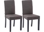 Set Di 2 Sedie Da Pranzo - Sedie Da Cucina - Imbottitura Confortevole | Colore: Grigio Scuro, Colore Base: Nero