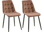 Set Di 2 Sedie Da Pranzo - Sedie In Velluto - Elevato Comfort Di Seduta | Colore: Marrone | Materiale: Morbido