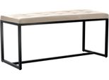 Panca Con Base Nera - Divano - Elevato Comfort Di Seduta | Colore: Crema | Materiale: Pelle Finta