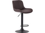 Sgabello Da Bar In Pelle Finta - Sgabello Di Design - Regolazione In Altezza Senza Gradini, Protezione Del Pavimento | Colore: Marrone | Colore Base: Nero