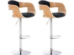 Set Di 2 Sgabelli Da Bar - Sgabello Da Bar - Eccezionale Comfort Di Seduta, Regolabile In Altezza | Colore: Naturale/Nero