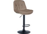 Sgabello Da Bar Con Rivestimento In Tessuto - Sgabello Alto - Comfort Regolabile E Girevole | Colore: Taupe | Materiale Del Telaio: Metallo Nero Opaco