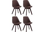 Set Di 4 Sedie Per Visitatori - Sedie Da Pranzo - Posizione Di Seduta Confortevole | Colore: Marrone | Colore Base: Noce