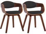 Set Di 2 Sedie Per Visitatori - Sedie Da Conferenza - Struttura Robusta | Colore: Noce/Grigio Scuro | Colore Base: Noce