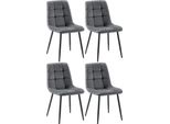 Set Di 4 Sedie Da Pranzo - Sedie Da Pranzo - Posizione Di Seduta Comoda, Facile Da Pulire | Colore: Grigio Scuro. Materiale: Morbido