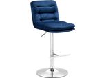 Sgabello Da Bar Con Sgabello In Velluto - Sgabello Elegante - Elevato Comfort Di Seduta E Regolabile In Altezza Colore: Blu | Colore Base: Cromo