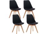 Set Di 4 Sedie Da Pranzo - Sedie Da Cucina - Comode E Facili Da Pulire | Colore: Nero | Materiale: Polvere