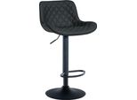 Sgabello Da Bar Con Schienale - Sgabello Alto - Girevole E Regolabile A 360° | Colore: Nero | Materiale: Pelle Finta