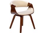 Sedia Da Pranzo - Sedia Da Cucina - Confortevole Con Braccioli | Colore: Noce/Crema | Materiale: Polvere