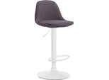 Sgabello Da Bar - Sgabello Alto, Regolabile In Altezza, Design Elegante | Colore Base: Bianco | Colore: Grigio Scuro