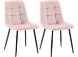 Set Di 2 Sedie Da Pranzo - Sedie Da Cucina - Design A Bassa Manutenzione | Colore: Rosa | Materiale: Morbido
