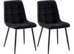 Set Di 2 Sedie Da Pranzo - Sedie Da Cucina - Design A Bassa Manutenzione | Colore: Nero | Materiale: Morbido