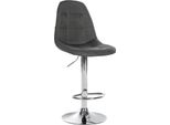 Sgabello Da Bar In Tessuto Grigio Scuro - Sgabello Da Banco - Regolabile In Altezza Per Un Comfort Ottimale