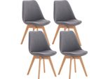 Set Di 4 Sedie Da Pranzo - Sedie Da Cucina - Comode E Facili Da Pulire | Colore: Grigio | Materiale: Polvere