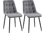 Set Di 2 Sedie Da Pranzo - Sedie In Velluto - Elevato Comfort Di Seduta | Colore: Grigio Scuro. Materiale: Morbido