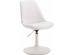 Sedia Da Pranzo In Pelle Finta - Sedia Moderna - Regolabile In Altezza E Girevole A 360° | Colore: Bianco | Colore Base: Bianco