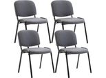 Set Di 4 Sedie Per Visitatori - Sedie Da Conferenza - Comfort E Risparmio Di Spazio Colore: Grigio