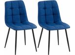 Set Di 2 Sedie Da Pranzo - Sedie Da Cucina - Design A Bassa Manutenzione | Colore: Blu | Materiale: Polvere