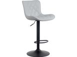 Sgabello Da Bar Con Schienale Alto - Seduta Esclusiva - Regolabile E Girevole A 360° | Colore: Grigio | Materiale: Pelle Finta