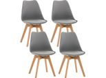 Set Di 4 Sedie Da Pranzo - Sedie Da Cucina - Comode E Facili Da Pulire | Colore: Grigio | Materiale: Plastica