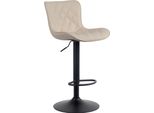 Sgabello Da Bar Con Schienale Alto - Seduta Esclusiva - Regolabile E Girevole A 360° | Colore: Crema | Materiale: Pelle Finta
