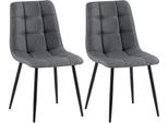 Set Di 2 Sedie Da Pranzo - Sedie Da Cucina - Design Di Facile Manutenzione | Colore: Grigio Scuro, Materiale: Polvere