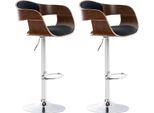 Set Di 2 Sgabelli Da Bar - Sgabello Da Bar - Eccellente Comfort Di Seduta, Regolabile In Altezza | Colore: Noce/Nero