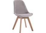 Sedia Da Pranzo Sedia Visitatore - Poltrona Confortevole - Velluto E Legno | Colore: Grigio | Colore Abbigliamento: Naturale