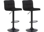 Set Di 2 Sgabelli Da Bar - Sgabelli Da Cucina - Altezza Regolabile E Design Moderno | Colore: Nero