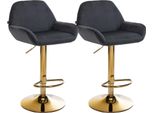 Set Di 2 Sgabelli Da Bar - Sgabello In Velluto - Elevato Comfort Di Seduta | Colore: Nero