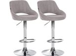 Set Di 2 Sgabelli Da Bar - Sgabello Da Bar - Regolabile In Altezza Con Funzione Girevole A 360° | Colore: Grigio | Materiale Base: Metallo Cromato