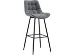 Sgabello Da Bar Dal Design Moderno - Sgabello Da Bar - Elegante E Confortevole, Struttura Nera Opaca | Colore: Grigio Scuro, Materiale: Polvere