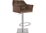 Sgabello Da Bar In Velluto - Sgabello - Regolabile In Altezza E Girevole A 360° - Design Elegante