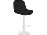 Sgabello Da Bar Con Rivestimento In Tessuto - Sgabello Alto - Comfort Regolabile E Girevole | Colore: Nero | Materiale Base: Metallo Bianco Opaco